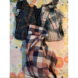 3 flannels size small & xs